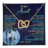 Interlocking Hearts Necklace 18K Yellow Gold Finish | 1 | Personalized To My Aunt Necklace From Niece Thank You Day By Day Aunt Birthday Gifts Mothers Day Christmas Customized Gift Box Message Card | teecentury