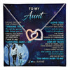 Interlocking Hearts Necklace Stainless Steel & Rose Gold Finish | 1 | Personalized To My Aunt Necklace From Niece Thank You Day By Day Aunt Birthday Gifts Mothers Day Christmas Customized Gift Box Message Card | teecentury