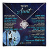 Love Knot Necklace 14K White Gold Finish | 1 | Personalized To My Aunt Necklace From Niece Thank You Day By Day Aunt Birthday Gifts Mothers Day Christmas Customized Gift Box Message Card | teecentury
