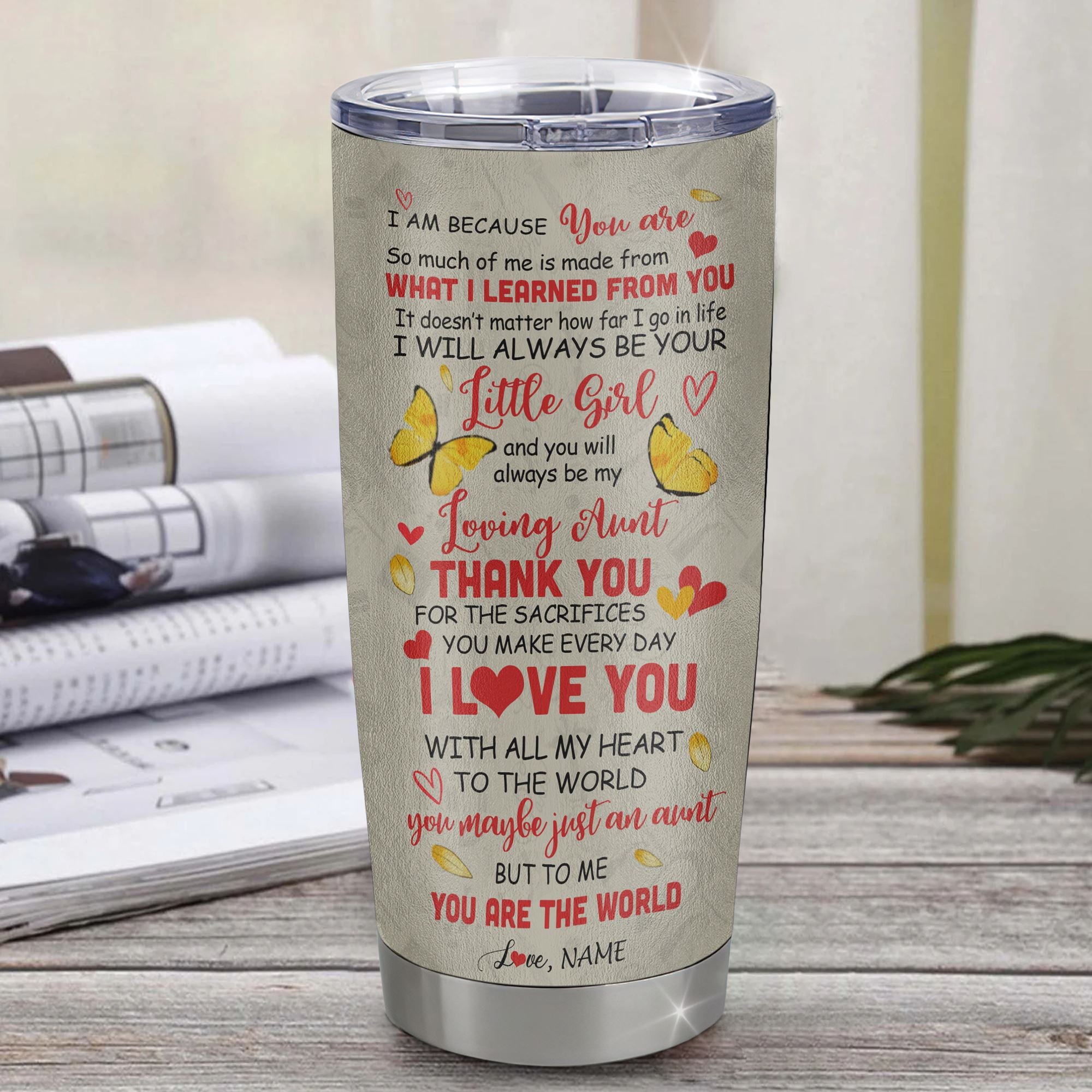 Personalized To My Aunt Tumbler From Niece Stainless Steel Cup Thank You Dancing Sunflower Aunt Birthday Mothers Day Thanksgiving Christmas Travel Mug | teecentury