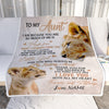 Personalized To My Aunt from Niece Lion I Love You With All My Heart Aunt Birthday Mothers Day Christmas Customized Fleece Throw Blanket Mockup | teecentury