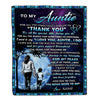 Personalized To My Auntie Blanket From Nephew Thank You Day By Day Auntie Birthday Mothers Day Thanksgiving Christmas Customized Bed Fleece Blanket | teecentury