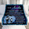 Personalized To My Auntie Blanket From Nephew Thank You Day By Day Auntie Birthday Mothers Day Thanksgiving Christmas Customized Bed Fleece Blanket | teecentury