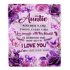 Personalized To My Auntie Gifts Blanket From Niece Nephew Purple Floral Birthday Gifts For Auntie Mothers Day Thanksgiving Christmas Custom Fleece Blanket | teecentury