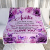 Personalized To My Auntie Gifts Blanket From Niece Nephew Purple Floral Birthday Gifts For Auntie Mothers Day Thanksgiving Christmas Custom Fleece Blanket | teecentury