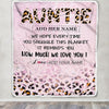 Personalized To My Auntie Gifts From Niece Nephew Blanket Pink Leopard Happy Birthday Gifts For Auntie Mothers Day Christmas Customized Fleece Throw Blanket | teecentury