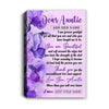 Personalized To My Auntie Gifts From Niece Nephew Canvas Flower You Are Beautiful Gifts For Auntie Mothers Day Birthday Christmas Custom Custom Art Print Framed Canvas | teecentury