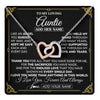 Interlocking Hearts Necklace Stainless Steel & Rose Gold Finish | 1 | Personalized To My Auntie Necklace Gifts Meaningful Gift To Auntie From Niece Without You There Is No Me Mothers Day Aunt Birthday Gift Box Message Card | https://teecentury.