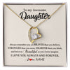 Forever Love Necklace 18K Yellow Gold Finish | Personalized To My Awesome Daughter Necklace From Mom Dad I Love You Always And Forever Daughter Birthday Christmas Jewelry Customized Gift Box Message Card | teecentury