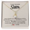 Alluring Beauty Necklace 18K Yellow Gold Finish | Personalized To My Awesome Sister Necklace From Sister Brother I Love You Always And Forever Sister Birthday Christmas Jewelry Customized Gift Box Message Card | teecentury