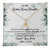 Alluring Beauty Necklace 18K Yellow Gold Finish | 1 | Personalized To My Badass Bonus Daughter Necklace From Stepdad Mom Straighten Your Crown Stepddaughter Birthday Christmas Customized Gift Box Message Card | teecentury
