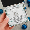 Forever Love Necklace 14K White Gold Finish | 2 | Personalized To My Badass Bonus Daughter Necklace From Stepdad Mom Straighten Your Crown Stepddaughter Birthday Christmas Customized Gift Box Message Card | teecentury
