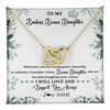 Interlocking Hearts Necklace 18K Yellow Gold Finish | 1 | Personalized To My Badass Bonus Daughter Necklace From Stepdad Mom Straighten Your Crown Stepddaughter Birthday Christmas Customized Gift Box Message Card | teecentury