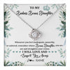 Love Knot Necklace 14K White Gold Finish | 1 | Personalized To My Badass Bonus Daughter Necklace From Stepdad Mom Straighten Your Crown Stepddaughter Birthday Christmas Customized Gift Box Message Card | teecentury