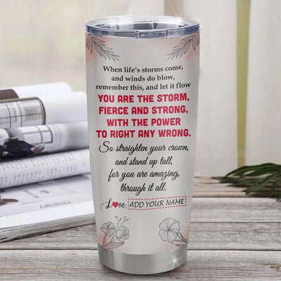 Personalized To My Badass Bonus Daughter Tumbler From Stepmom Bonus Dad Floral Butterfly African Afro Girl Stepdaughter Birthday Gifts Christmas Stainless Steel Mug | teecentury