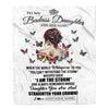 Personalized To My Badass Daughter I Am The Storm Blanket From Dad Mom Father Beautiful Daughter Birthday Gifts Graduation Christmas Adults Fleece Blanket | teecentury