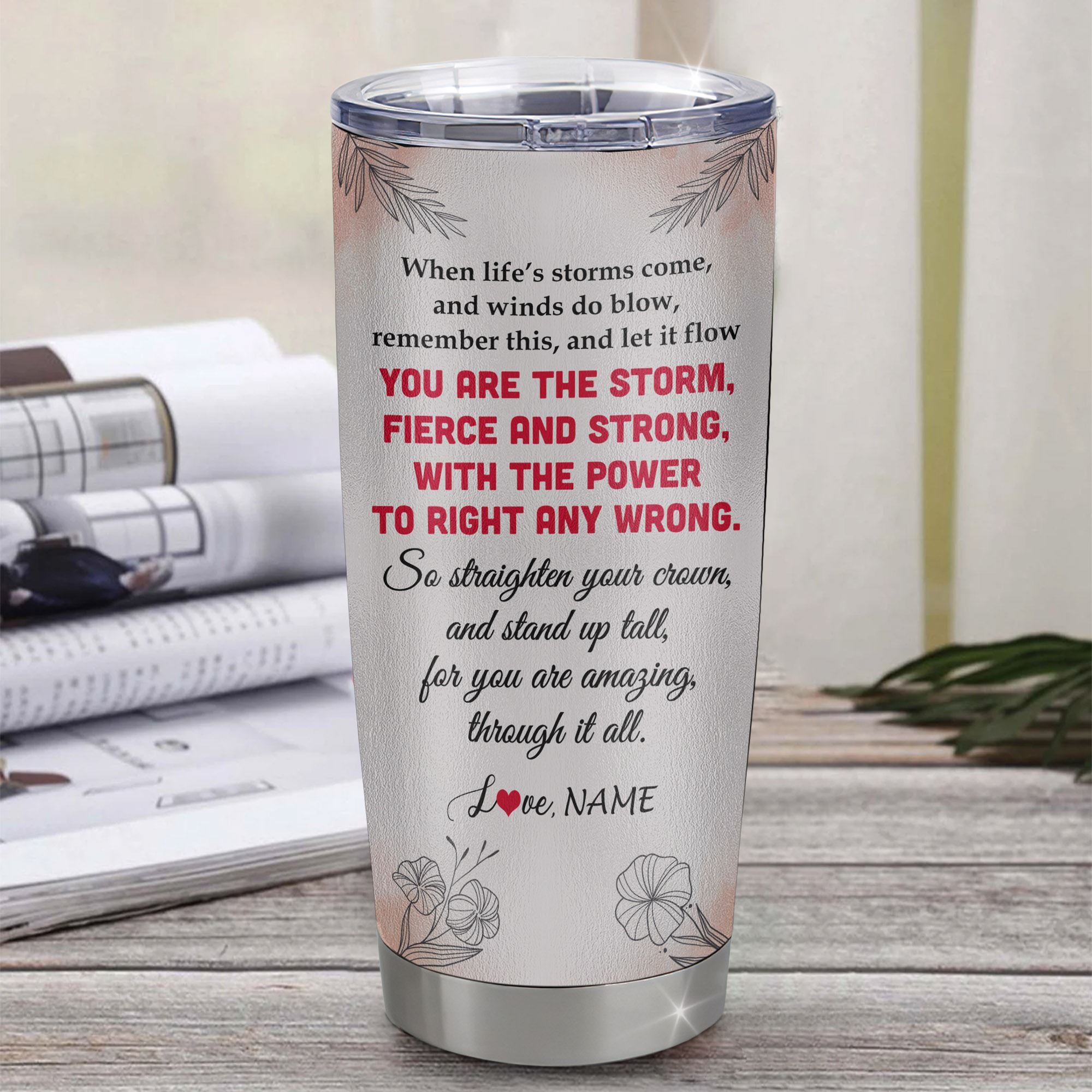 Personalized To My Badass Daughter Tumbler From Mom Dad Mother Floral Butterfly Daughter Birthday Gifts Graduation Christmas Custom Stainless Steel Cup Travel Mug | teecentury