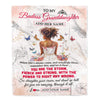 Personalized To My Badass Granddaughter Blanket From Grandma Grandpa Floral Butterfly African Afro Girl Granddaughter Birthday Gifts Christmas Fleece Blanket | teecentury