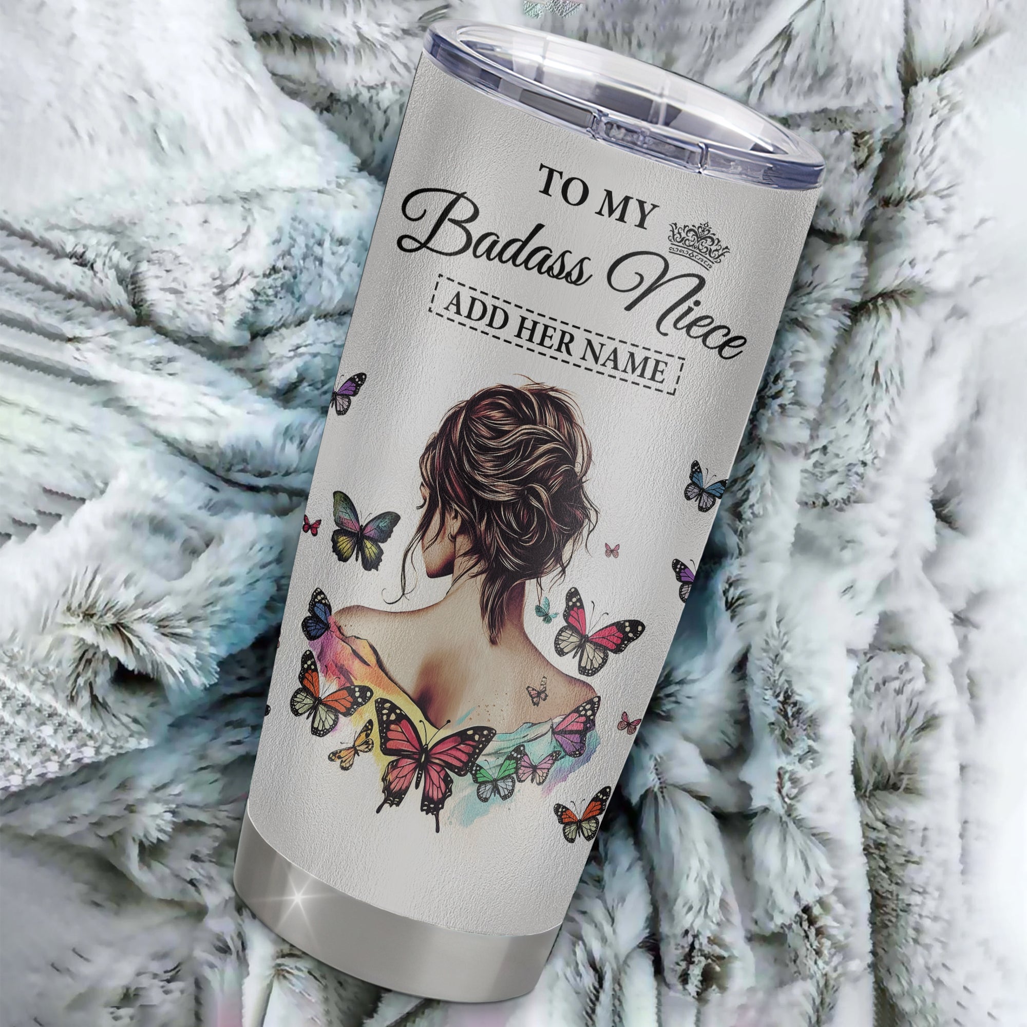 Personalized To My Badass Niece I Am The Storm Tumbler From Uncle Aunt Auntie Beautiful Niece Birthday Gifts Graduation Christmas Adults Custom Stainless Steel Mug | teecentury