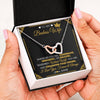 Interlocking Hearts Necklace Stainless Steel & Rose Gold Finish | 2 | Personalized To My Badass Wife Necklace From Husband Crown I Love You Wife Birthday Anniversary Wedding Valentines Day Jewelry Customized Gift Box Message Card | teecentury