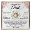 Love Knot Necklace 18K Yellow Gold Finish | Personalized To My Beautiful Aunt From Niece Nephew Necklace Say I Love You Aunt Birthday Mothers Day Christmas Jewelry Customized Gift Box Message Card | teecentury
