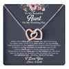 Interlocking Hearts Necklace Stainless Steel & Rose Gold Finish | 1 | Personalized To My Beautiful Aunt On My Wedding Day Necklace From Niece Little Girl Aunt Of Bride Wedding Day Jewelry Customized Gift Box Message Card | teecentury