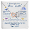 Interlocking Hearts Necklace Stainless Steel & Rose Gold Finish | 1 | Personalized To My Beautiful Bonus Daughter Gifs From Bonus Mom Necklace Inspirational Stepddaughter Birthday Gifts Christmas Customized Gift Box Message Card | teecentury