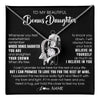 Forever Love Necklace 14K White Gold Finish | 1 | Personalized To My Beautiful Bonus Daughter Necklace From Step Dad Believe In Yourself Stepdaughter Birthday Gifts Jewelry Christmas Customized Message Card | teecentury