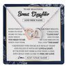 Interlocking Hearts Necklace Stainless Steel & Rose Gold Finish | 1 | Personalized To My Beautiful Bonus Daughter Necklace From Stepmom Feel My Love Valentines Gifts For Stepdaughter Birthday Christmas Gift Box Message Card | teecentury.myshopify