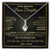 Alluring Beauty Necklace 14K White Gold Finish | 1 | Personalized To My Beautiful Bonus Daughter Necklace From Stepmom I Love You Jewelry Gifts For Stepdaughter Birthday Graduation Christmas Gift Box Message Card | teecentury