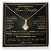 Alluring Beauty Necklace 18K Yellow Gold Finish | 1 | Personalized To My Beautiful Bonus Daughter Necklace From Stepmom I Love You Jewelry Gifts For Stepdaughter Birthday Graduation Christmas Gift Box Message Card | teecentury