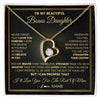 Forever Love Necklace 18K Yellow Gold Finish | 1 | Personalized To My Beautiful Bonus Daughter Necklace From Stepmom I Love You Jewelry Gifts For Stepdaughter Birthday Graduation Christmas Gift Box Message Card | teecentury