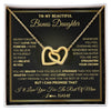 Interlocking Hearts Necklace 18K Yellow Gold Finish | 1 | Personalized To My Beautiful Bonus Daughter Necklace From Stepmom I Love You Jewelry Gifts For Stepdaughter Birthday Graduation Christmas Gift Box Message Card | teecentury
