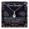 Alluring Beauty Necklace 14K White Gold Finish | 1 | Personalized To My Beautiful Bonus Daughter Necklace From Stepmom Stepdad Promise Necklace Birthday Gift For Stepddaughter Graduation Christmas Message Card | teecentury