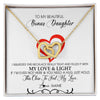 Interlocking Hearts Necklace 18K Yellow Gold Finish | Personalized To My Beautiful Bonus Daughter Necklace From Stepmother Filled With My Love and Light Stepdaughter Birthday Christmas Customized Message Card | teecentury