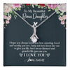 Alluring Beauty Necklace 14K White Gold Finish | 1 | Personalized To My Beautiful Bonus Daughter Necklace I Love You Birthday Gifts Unbiological Daughter Stepdaughter Christmas Customized Gift Box Message Card | teecentury