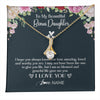 Alluring Beauty Necklace 18K Yellow Gold Finish | 1 | Personalized To My Beautiful Bonus Daughter Necklace I Love You Birthday Gifts Unbiological Daughter Stepdaughter Christmas Customized Gift Box Message Card | teecentury