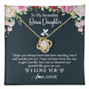 Love Knot Necklace 18K Yellow Gold Finish | 1 | Personalized To My Beautiful Bonus Daughter Necklace I Love You Birthday Gifts Unbiological Daughter Stepdaughter Christmas Customized Gift Box Message Card | teecentury