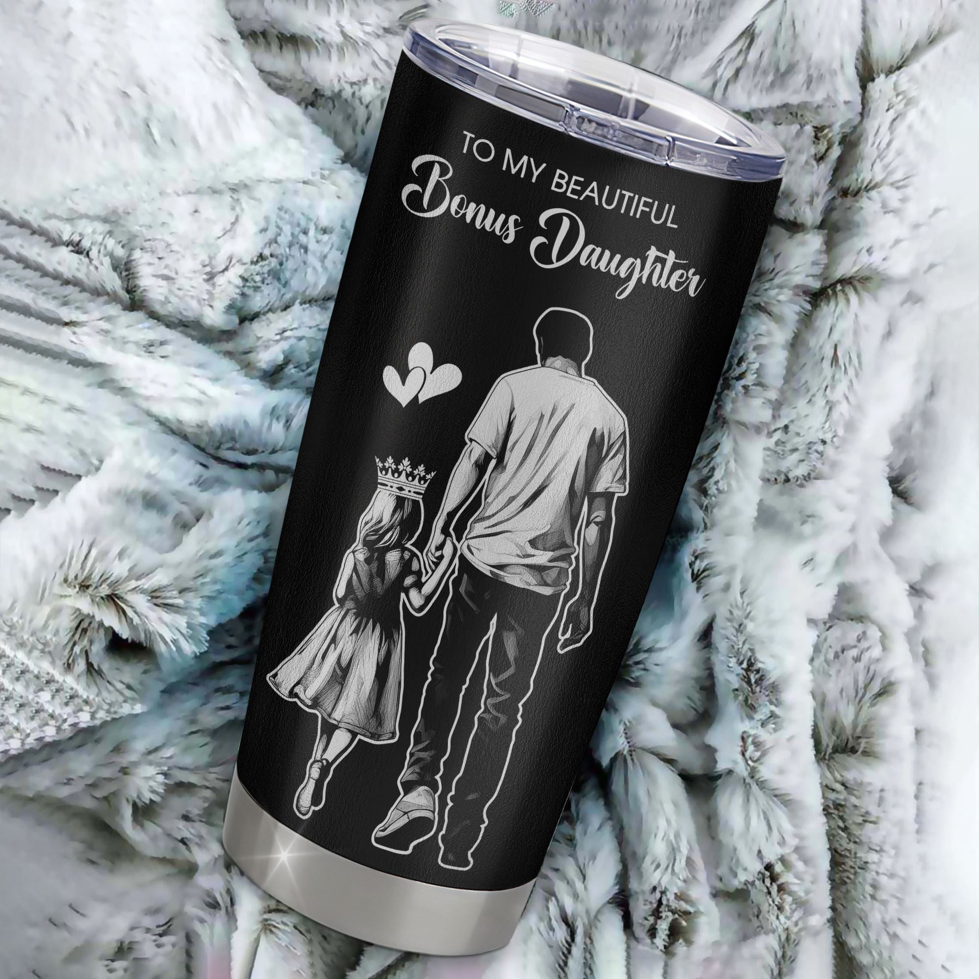 Personalized To My Beautiful Bonus Daughter Tumbler From Step Dad Believe In Yourself Stepdaughter Birthday Gifts Christmas Custom Stainless Steel Cup Travel Mug | teecentury
