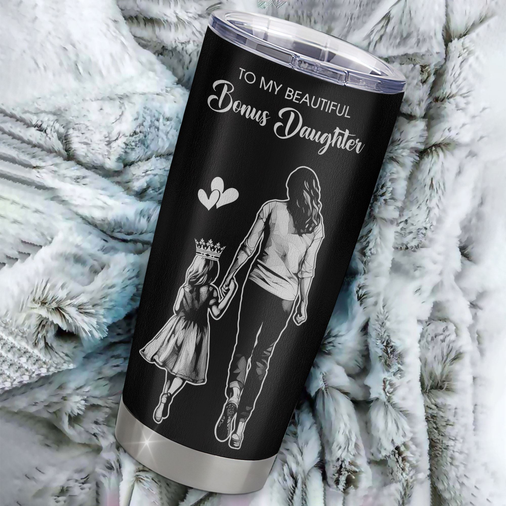 Personalized To My Beautiful Bonus Daughter Tumbler From Step Mom Believe In Yourself Stepdaughter Birthday Gifts Christmas Custom Stainless Steel Cup Travel Mug | teecentury