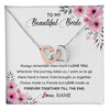 Interlocking Hearts Necklace Stainless Steel & Rose Gold Finish | 1 | Personalized To My Beautiful Bride Necklace From Groom To Future Wife Necklace From Husband On My Wedding Day Customized Gift Box Message Card | teecentury