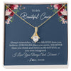 Alluring Beauty Necklace 18K Yellow Gold Finish | Personalized To My Beautiful Cousin Necklace From Family Braver Stronger Smarter Cousin Pendant Jewelry Birthday Graduation Christmas Customized Message Card | teecentury