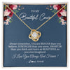 Love Knot Necklace 18K Yellow Gold Finish | Personalized To My Beautiful Cousin Necklace From Family Braver Stronger Smarter Cousin Pendant Jewelry Birthday Graduation Christmas Customized Message Card | teecentury