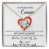 Forever Love Necklace 18K Yellow Gold Finish | Personalized To My Beautiful Cousin Necklace From Family Filled With My Love and Light Cousin Pendant Jewelry Birthday Christmas Customized Message Card | teecentury