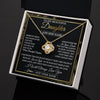 Love Knot Necklace 18K Yellow Gold Finish | 2 | Personalized To My Beautiful Daughter Gifts Necklace From Mom Dad Feel My Love For Adult Daughter Graduation Christmas Graduation Custom Gift Box Message Card | https://teecentury.
