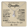 Alluring Beauty Necklace 14K White Gold Finish | 1 | Personalized To My Beautiful Daughter Gifts Necklace From Mom Dad Inspirational Birthday Gift For Daughter Graduation Christmas Customized Gift Box Message Card | teecentury