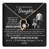 Forever Love Necklace 18K Yellow Gold Finish | 1 | Personalized To My Beautiful Daughter Necklace From Dad Father Always Love You Daughter Birthday Graduation Christmas Customized Gift Box Message Card | teecentury