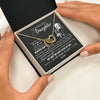 Interlocking Hearts Necklace 18K Yellow Gold Finish | 2 | Personalized To My Beautiful Daughter Necklace From Dad Father Always Love You Daughter Birthday Graduation Christmas Customized Gift Box Message Card | teecentury