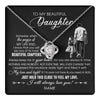 Love Knot Necklace 14K White Gold Finish | 1 | Personalized To My Beautiful Daughter Necklace From Dad Father Always Love You Daughter Birthday Graduation Christmas Customized Gift Box Message Card | teecentury