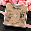 Alluring Beauty Necklace 14K White Gold Finish | 2 | Personalized To My Beautiful Daughter Necklace From Dad Father Promise To Love You Daughter Birthday Jewelry Christmas Customized Gift Box Message Card | teecentury
